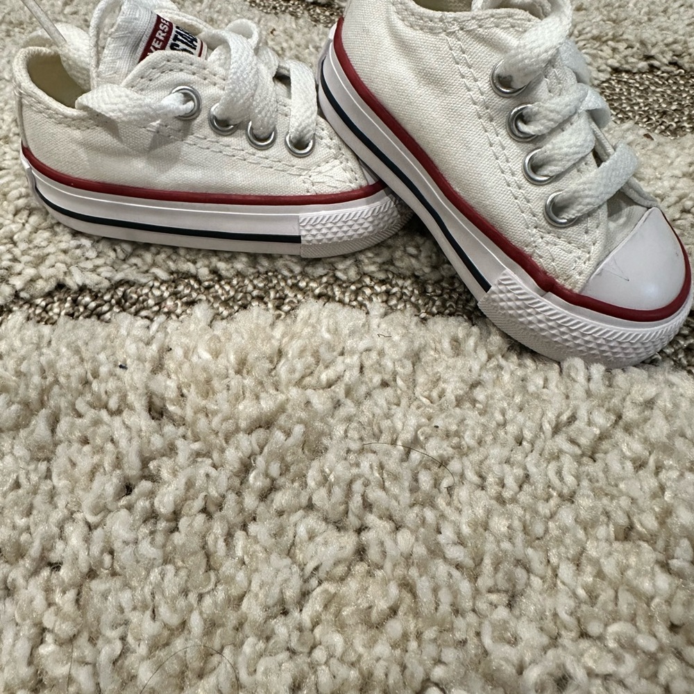 Converse White and Red Classic Sneakers